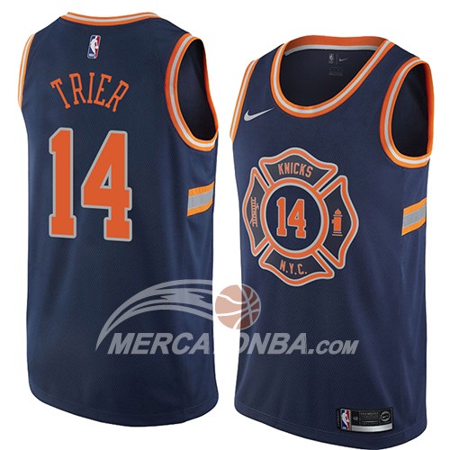Maglia NBA New York Knicks Allonzo Trier Ciudad 2018 Blu